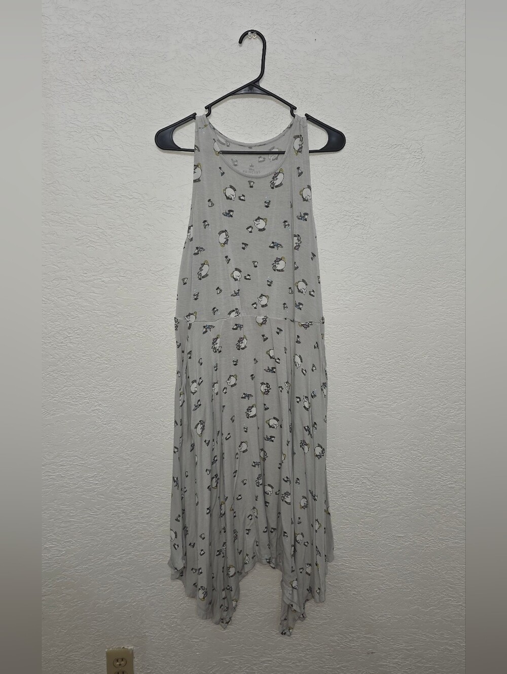 Disney Gray Teacup Midi Dress Beauty & The Beast Mrs Potts And Chip Princess 1x